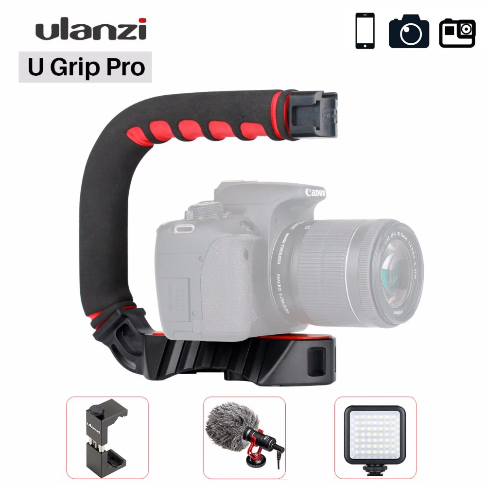 Ulanzi U-Grip Pro камера стабилизатор видео установка клетка Triplle Холодный башмак ручной Steadicam для iPhone 11 GoPro 7 6 5 Canon sony