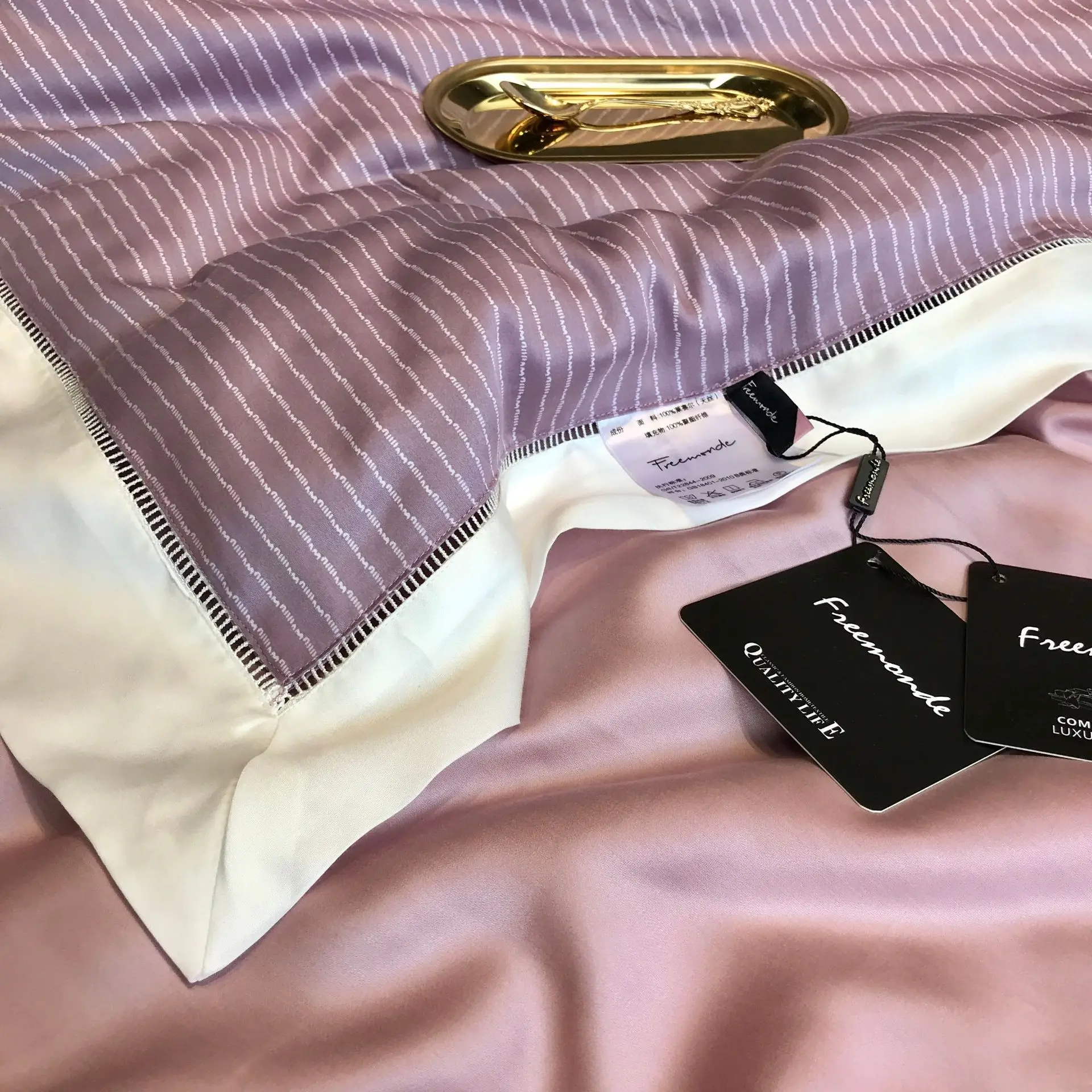 Abbiemao высококачественное постельное белье из хлопка Tencel, комплект из 4 предметов, кружевное шелковое постельное белье на весну/лето, размер queen/King