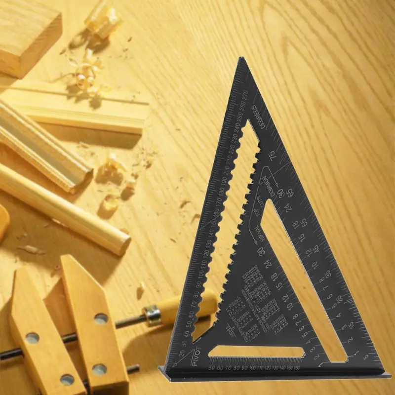 12Inch Aluminum Alloy Metric Triangle Ruler Angle Protractor Square Woodwork Gauge High Precision Measuring Tool | Инструменты