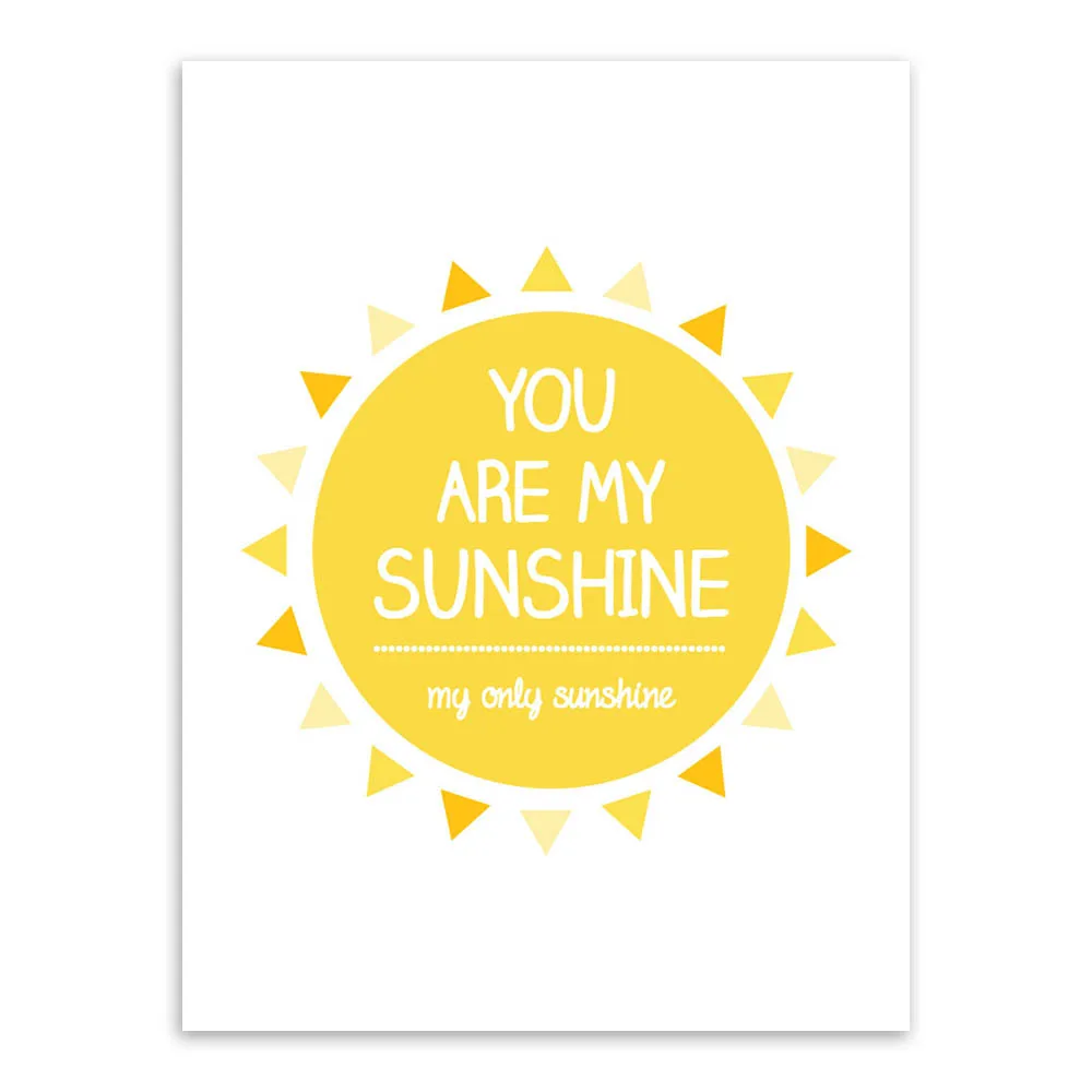 Современный минималистичный Желтый Солнечный свет Типографика любовь цитаты А4