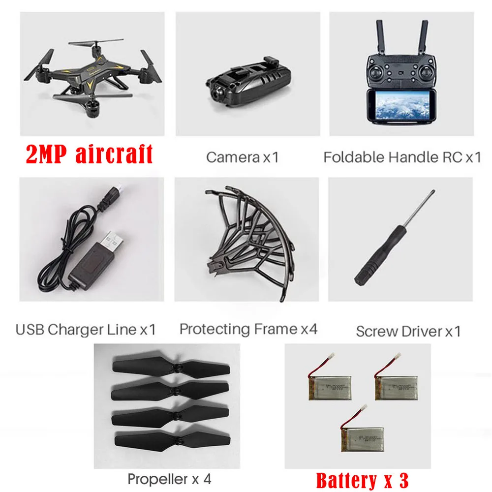 KY601S RC вертолет Профессиональный Дрон с камерой HD 1080P wifi FPV Квадрокоптер Дрон игрушки для детей 15 минут время игры - Цвет: blcak