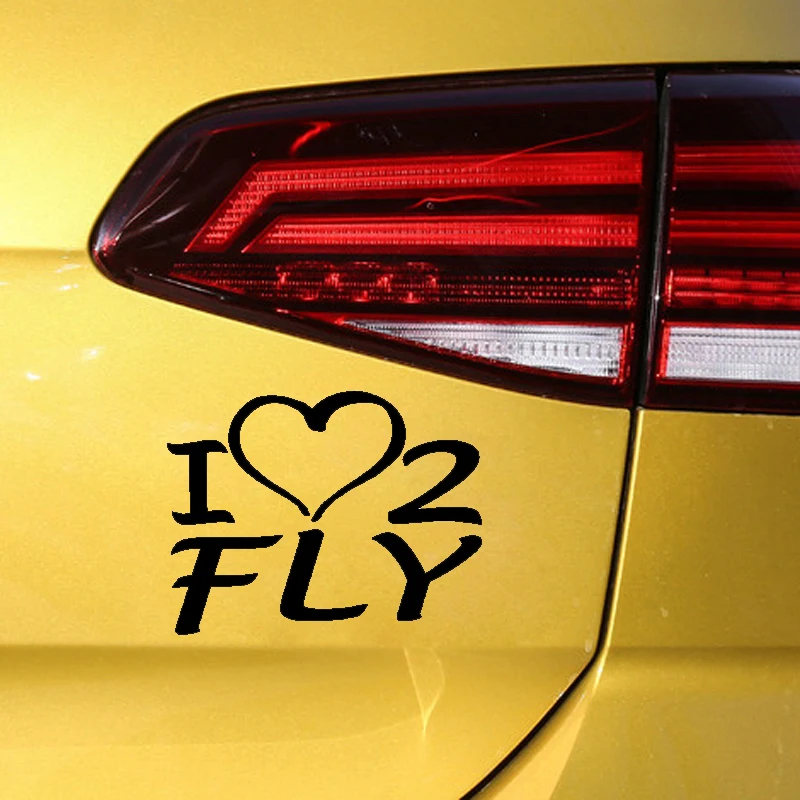 YJZT 14 3 см * 11 1 Слово I Heart To Fly Insect интересная Реалистичная виниловая наклейка