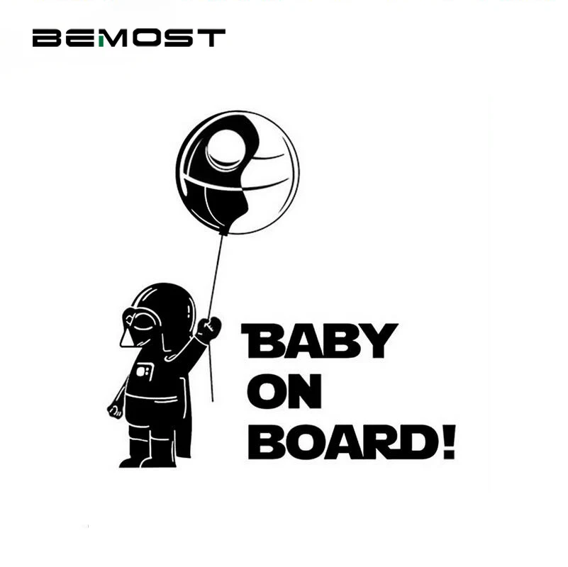 

BEMOST "Baby On Board" Star Wars Car Sticker Decals Warning Sign Auto Decoration Car-Styling Accessories For All Car 14*14.5CM