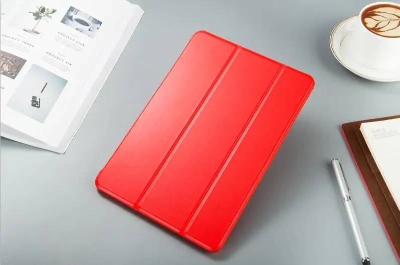 Для iPad 9,7 чехол A1822 A1823 A1893 A1954 силиконовый мягкий задний PU кожаный смарт-чехол для iPad дюймов чехол - Цвет: Красный