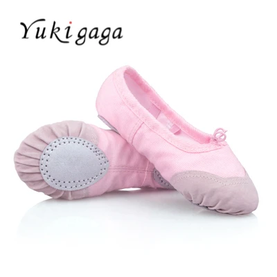 Pink Yukigaga/Новое поступление года; Детские парусиновые балетные туфли для девочек; тапочки для занятий гимнастикой; ; цвет розовый, черный, белый; A20B - Цвет: Pink