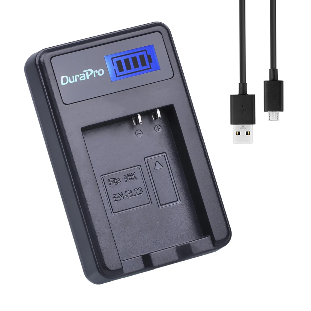 Литий ионный аккумулятор DuraPro с ЖК дисплеем и зарядным устройством USB для Nikon COOLPIX