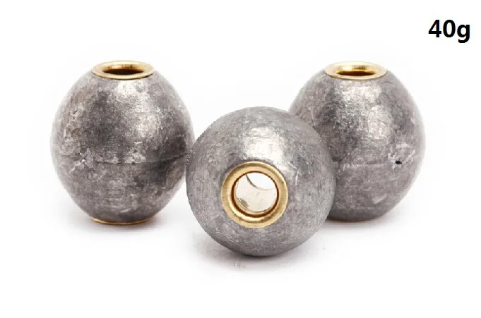 

10pcs Free Shipping 40g Round Fishing Lead Sinkers Copper Core Fishing Weights