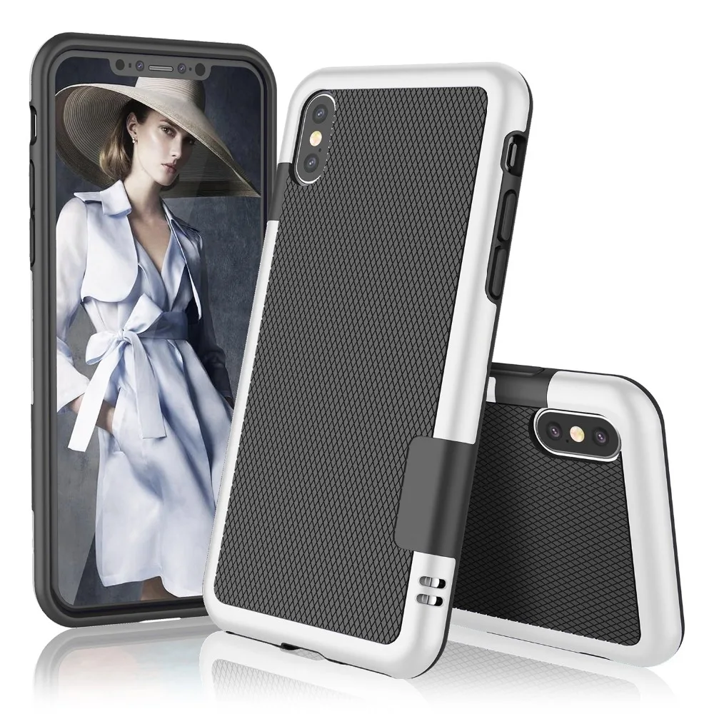 Simple Hybrid PC+ Silicone Anti-slip Shockproof Phone Cases for iPhone X XS MAX XR 8 7 6 6S Plus 5 5S SE Cover Matte Armor Case