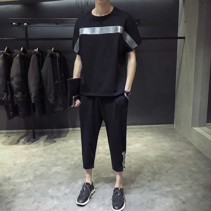Мужские комплекты из 2 предметов (футболка + штаны) уличная одежда в стиле хип хоп