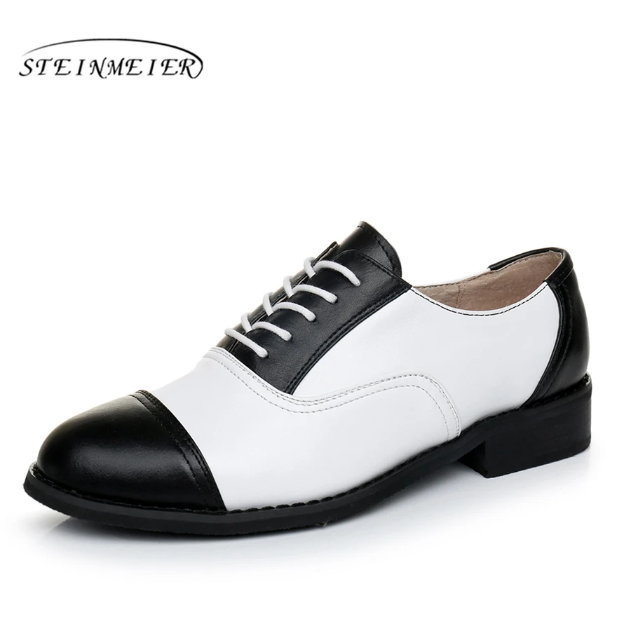 Оксфорды из натуральной кожи дизайнерские винтажные туфли на плоской подошве