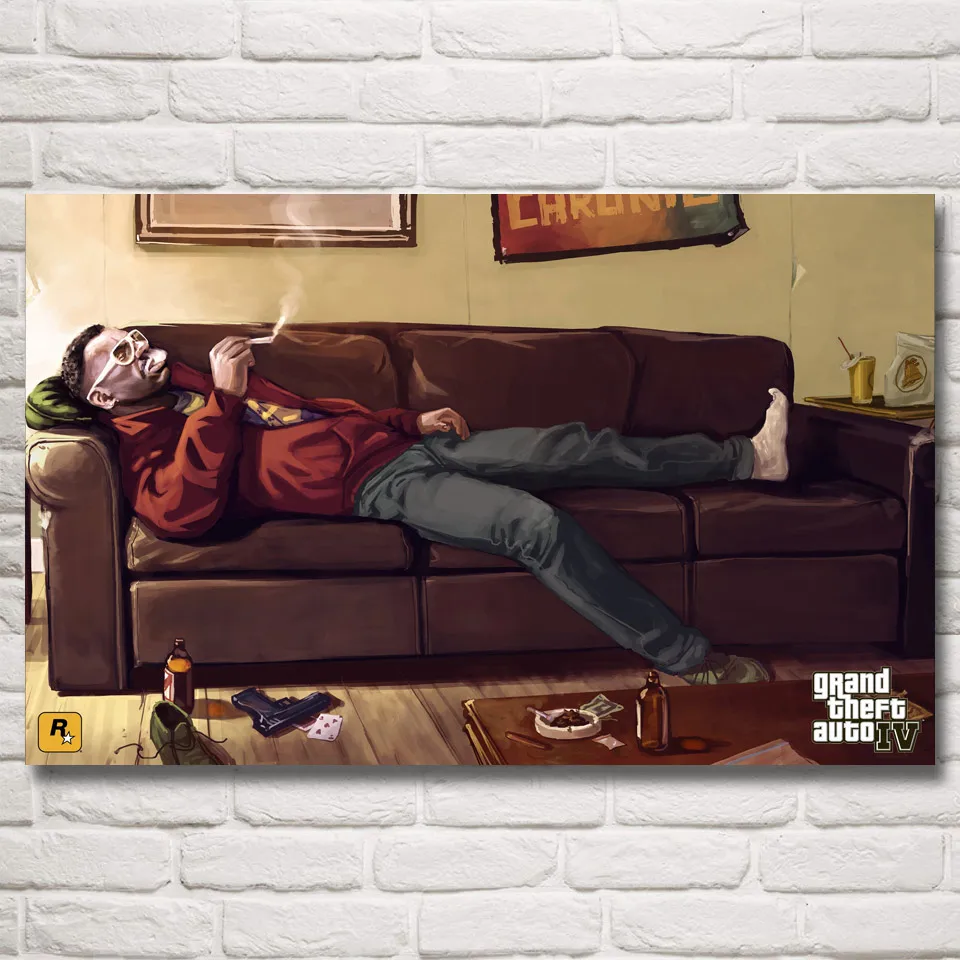 FOOCAME Grand Theft Auto V GTA 5 игровые плакаты и принты художественные шелковые картины, настенные декорации украшения спальни Картина гостиной - Цвет: 016