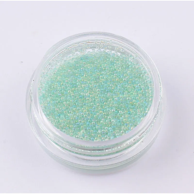 Light green 0,4/0,6 мм Мини маленький стеклянный шарик украшения для ногтей пистолет серый Розовое Золото Икра DIY инструмент гвоздь шпильки аксессуары - Цвет: Light green