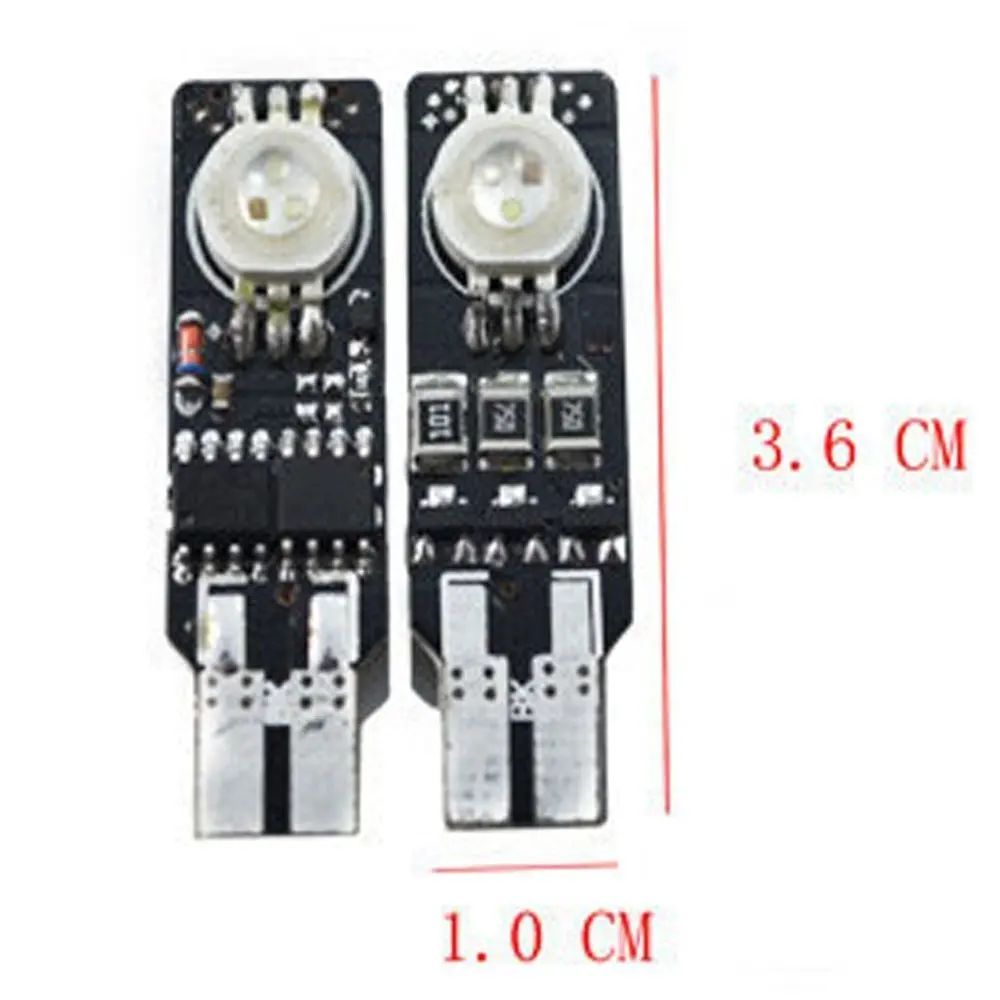 2 шт. 6 Вт RGB T10 5050 SMD W5W 192 168 красочное преобразование Предупреждение стробоскоп