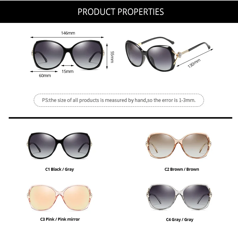 Женские солнцезащитные очки с большой оправой Pro Acme дизайнерские