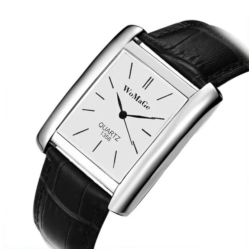 

New unisex Fashon Brand Womage Quartz Casual Pu Leather Watch Luxury Analog watches women male female Lady Girl Quartzwristwatch