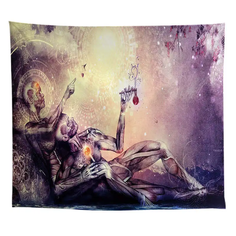 T076-15 ZEIMON Абстрактная живопись психоделический гобелен красочные настенные гобелены религия национальные особенности общежития стены искусства йога коврик - Color: T076-15