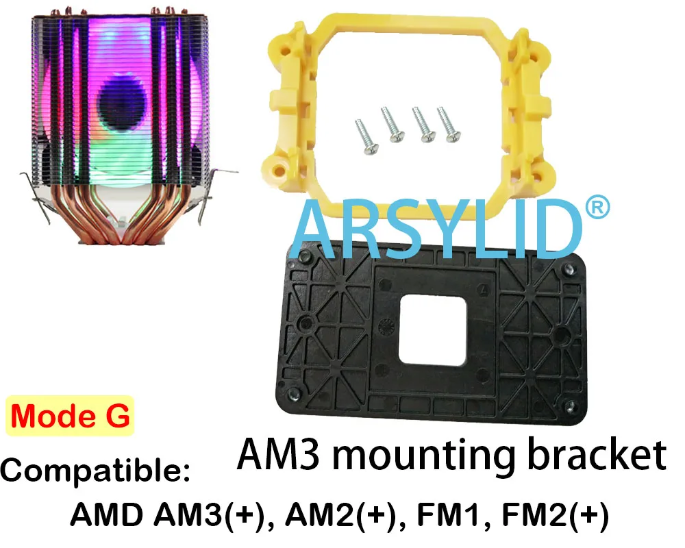 mode G ARSYLID CN-609 6 heatpipe dual-tower cooling RGB 4pin PWM вентилятор кулер для процессора LGA775 115X1366 2011 AM3 AM4 9 см вентилятор Поддержка Intel AMD - Цвет лезвия: mode G