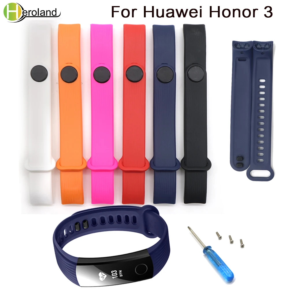 Браслет outdou спортивные силиконовые часы ремешок для Huawei Honor 3 Смарт Носимых ТПУ