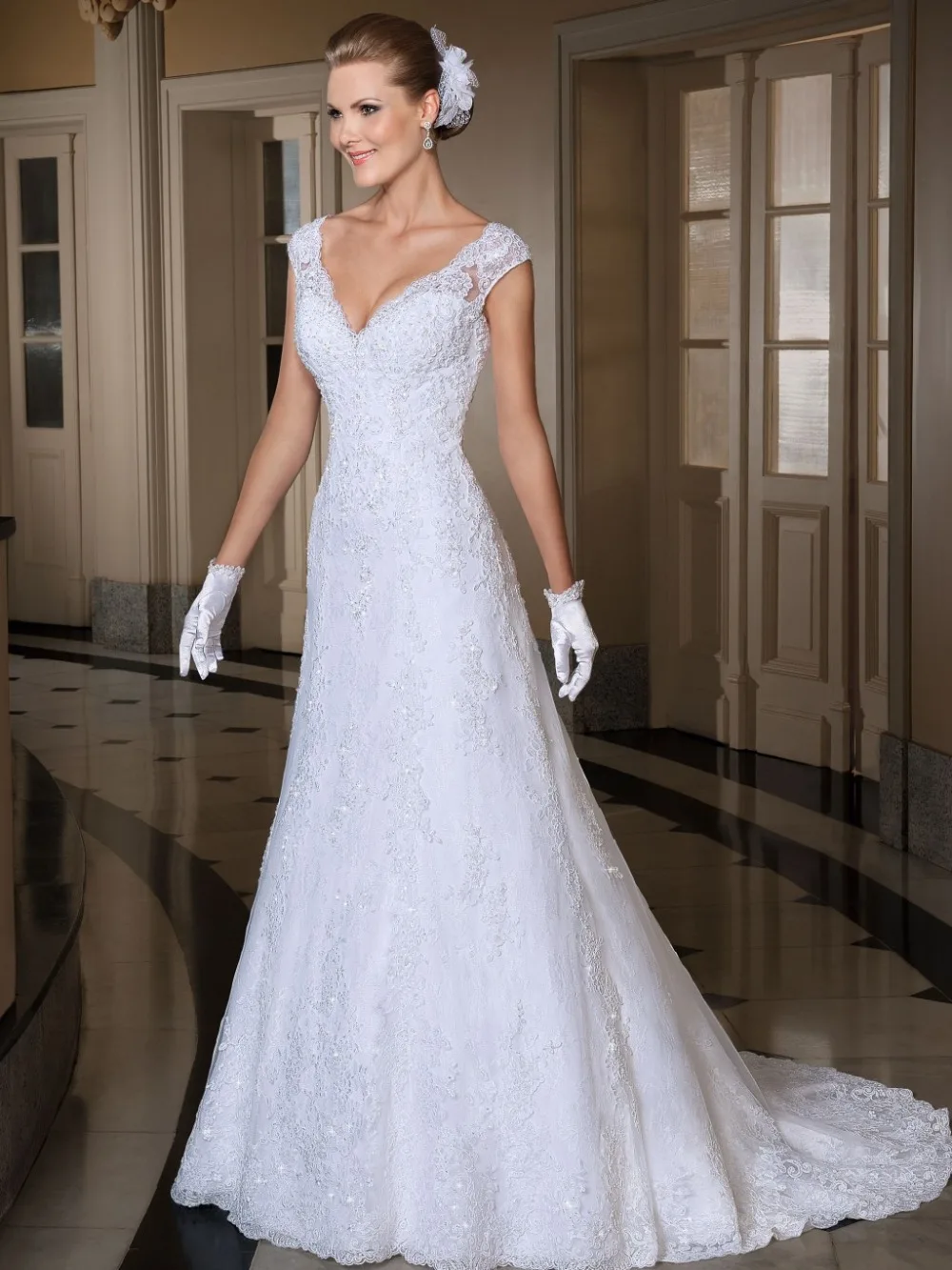 2014 свадебное платье трапециевидной формы с прозрачной спинкой на заказ vestido de noiva