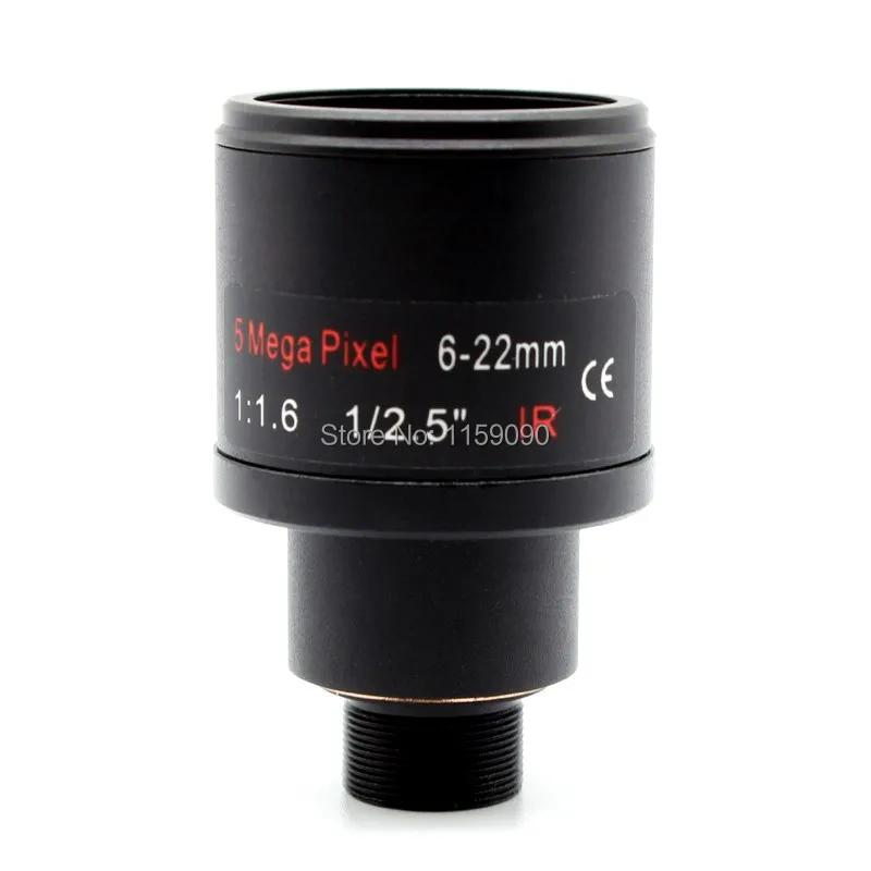 

6-22mm High Resolution HD 5.0Megapixel Varifocal Lens M12 Mount F1.6 For HD CCTV Camera