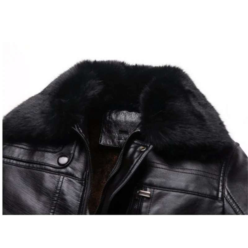 8XL плюс размер новая пилотная кожаная куртка на молнии черная Меховая из