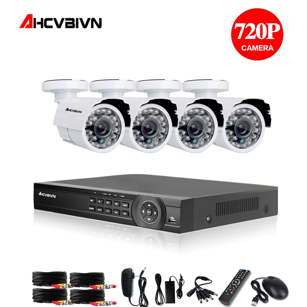 4 канальная система видеонаблюдения 1080P HDMI 1080N 5 в 1 AHD CCTV DVR шт. 0 МП уличная