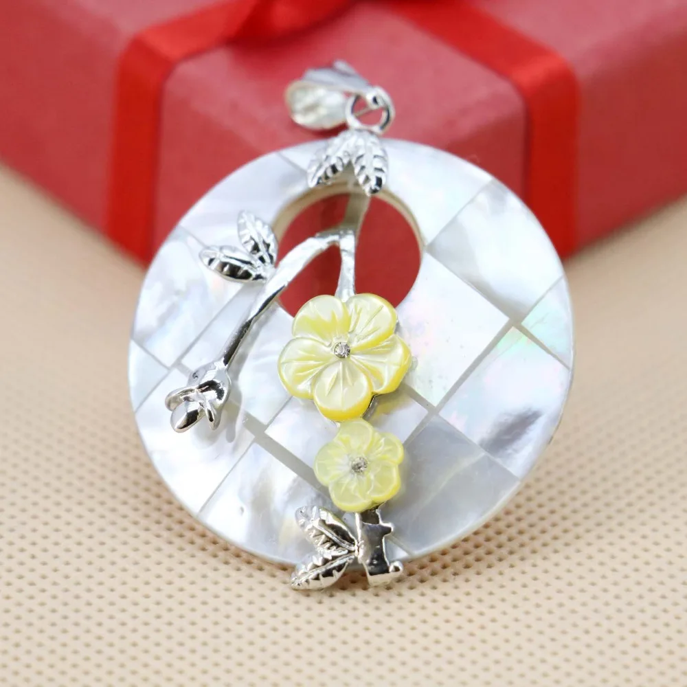Ethnic Chic Natural Abalone seashells sea shell pendants Embroider flower Accessories paua DIY jewelry making design diy crafts | Украшения