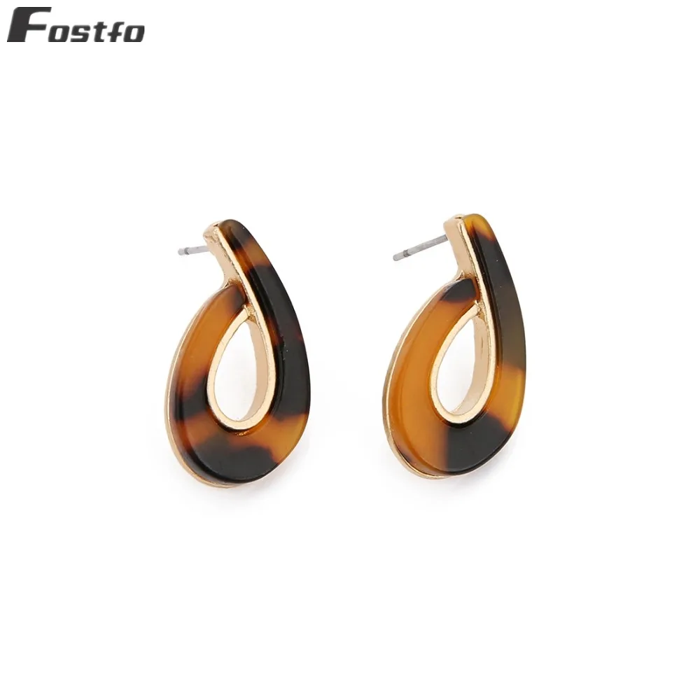 Fostfo корейский стиль сексуальные леопардовые серьги винтажные Полые Акриловые