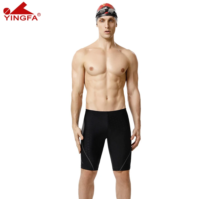 Yingfa sharkskin мужские длинные гоночные плавки для мальчиков, Шорты для плавания, мужские плавки размера плюс