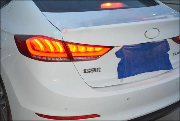 Бампер лампа для hyundai Elantra задние фонари светодиодный задний фонарь DRL+ обратный+ тормоз+ Динамический движущийся сигнал поворота