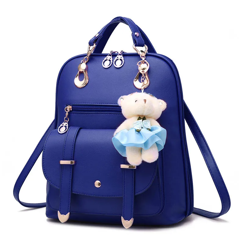 Jaybag Mochila элегантный дизайн Bolsa милый медведь тонкие кожаные рюкзаки для женщин кисточкой плеча рюкзак A Dos - Цвет: Dark Blue