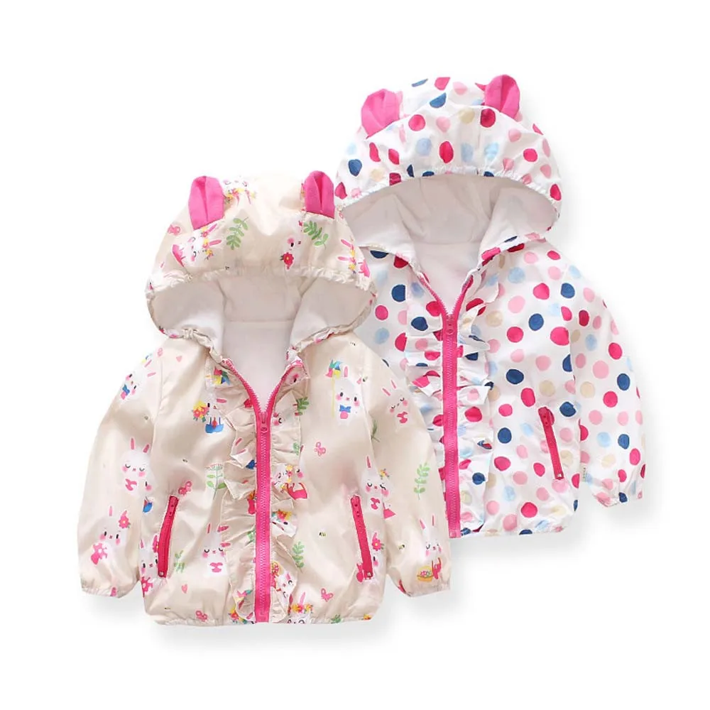 Newborn Baby Girls Cotton Long Sleeves Character Hooded Zipper Jackets Coat Kids Outwear Clothing clothes | Мать и ребенок