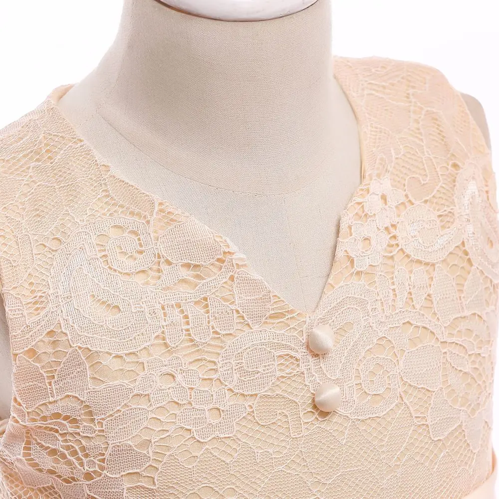 2019 New Girls ɽress V-neck Lace Princess Dress Bowling Big Piano Stage Performance Gown for 3 4 5 6 7 8 9 10 Years | Детская