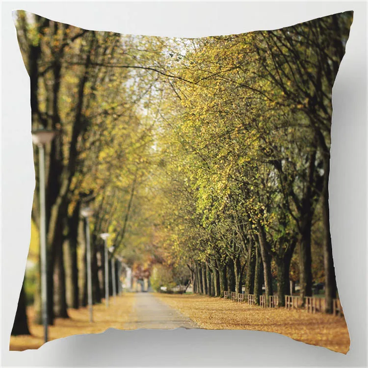 

Luxury Printing Morimo Funny scenery autumn woods maple leaves Stylish Custom Zippered Square Pillow Cover Pillowcases