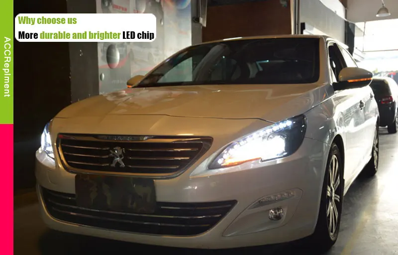 Авто. PRO головной светильник s для peugeot 408 2011- Автомобильный Стайлинг Биксеноновые линзы светодиодный светильник DRL H7 Ксеноновые фары для vw touareg
