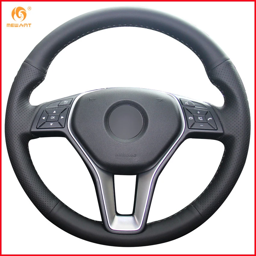 MEWANT черная накладка на руль из искусственной кожи для Mercedes Benz A Class 2013 2015 B 2011 2014 CLA