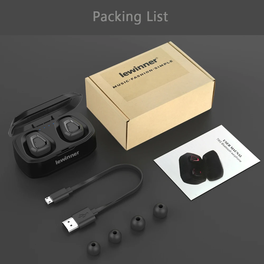 Новые Hi Fi наушники Lewinner Bluetooth 5 0 с двойным микрофоном беспроводные A7 TWS стерео