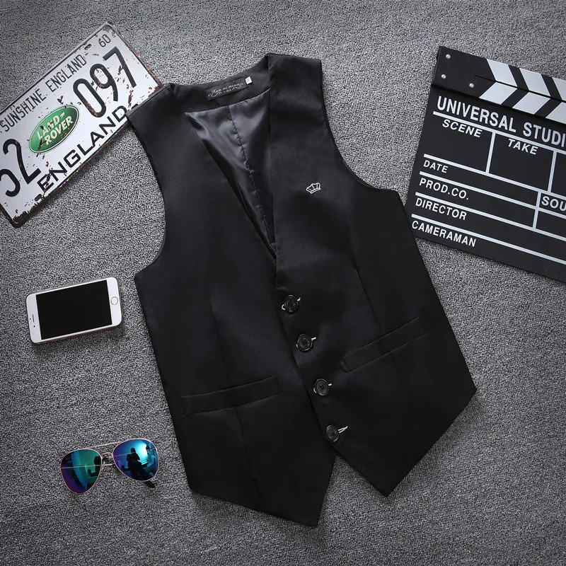 Оптовая продажа Мужская одежда деловой жилет на 4 пуговицах без рукавов