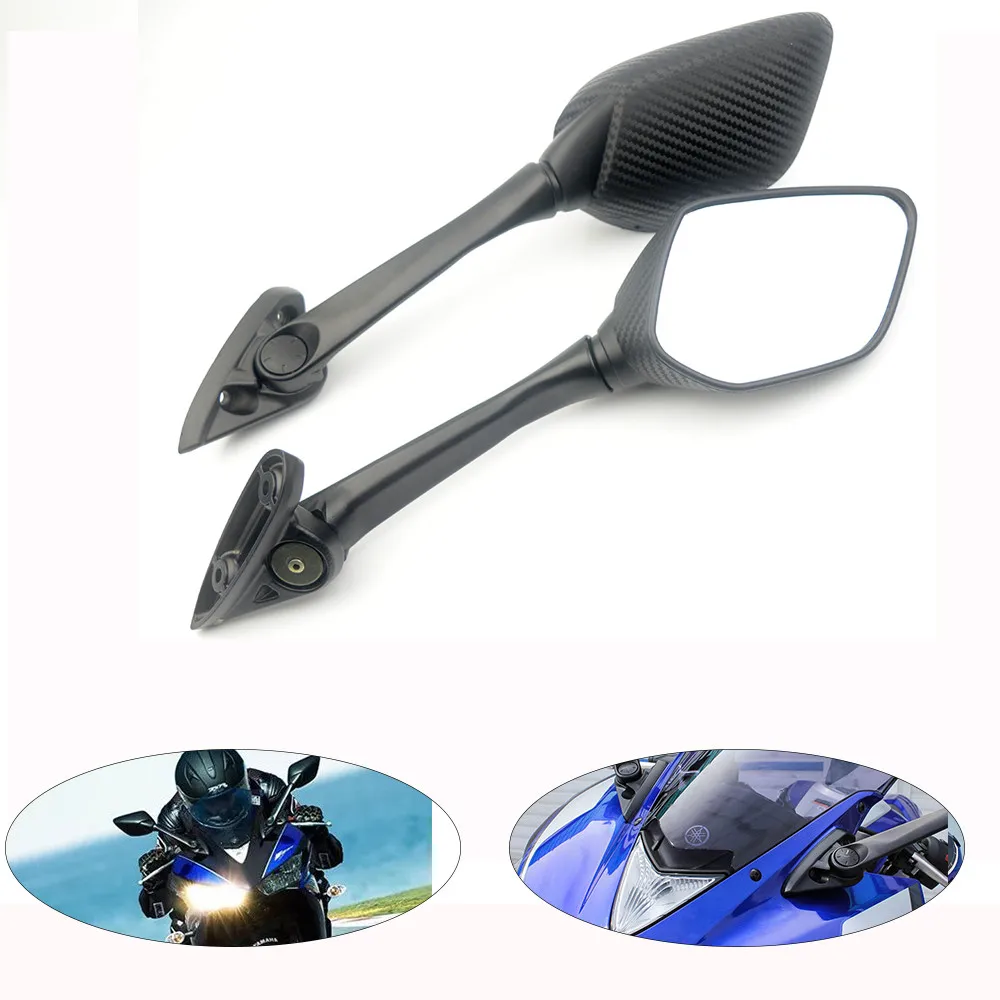 Motorcycle Mirrors Scooter Side Rear View Mirror Rearview Carbon Fiber For Yamaha YZF R3 R25 2013 2014 2015 2016 2017 | Автомобили и