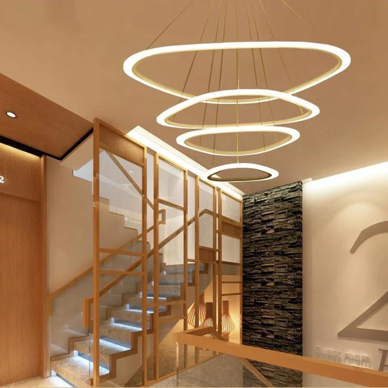 

LED Modern Pendant Lights Lamp for living room dining room 4/3/2/1 Circle Ring acrylic LED Lighting Kitchen hanging Lamp fixture