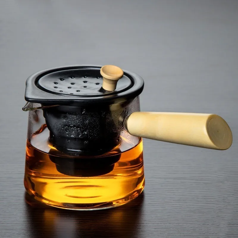 Crown Bottle (Black) Стеклянный чайник с открытым огнем, термостойкий чайник кунг-фу, чайник, электромагнитная печь, нагревательный кофейник, аксессуары для чая - Цвет: Crown Bottle (Black)