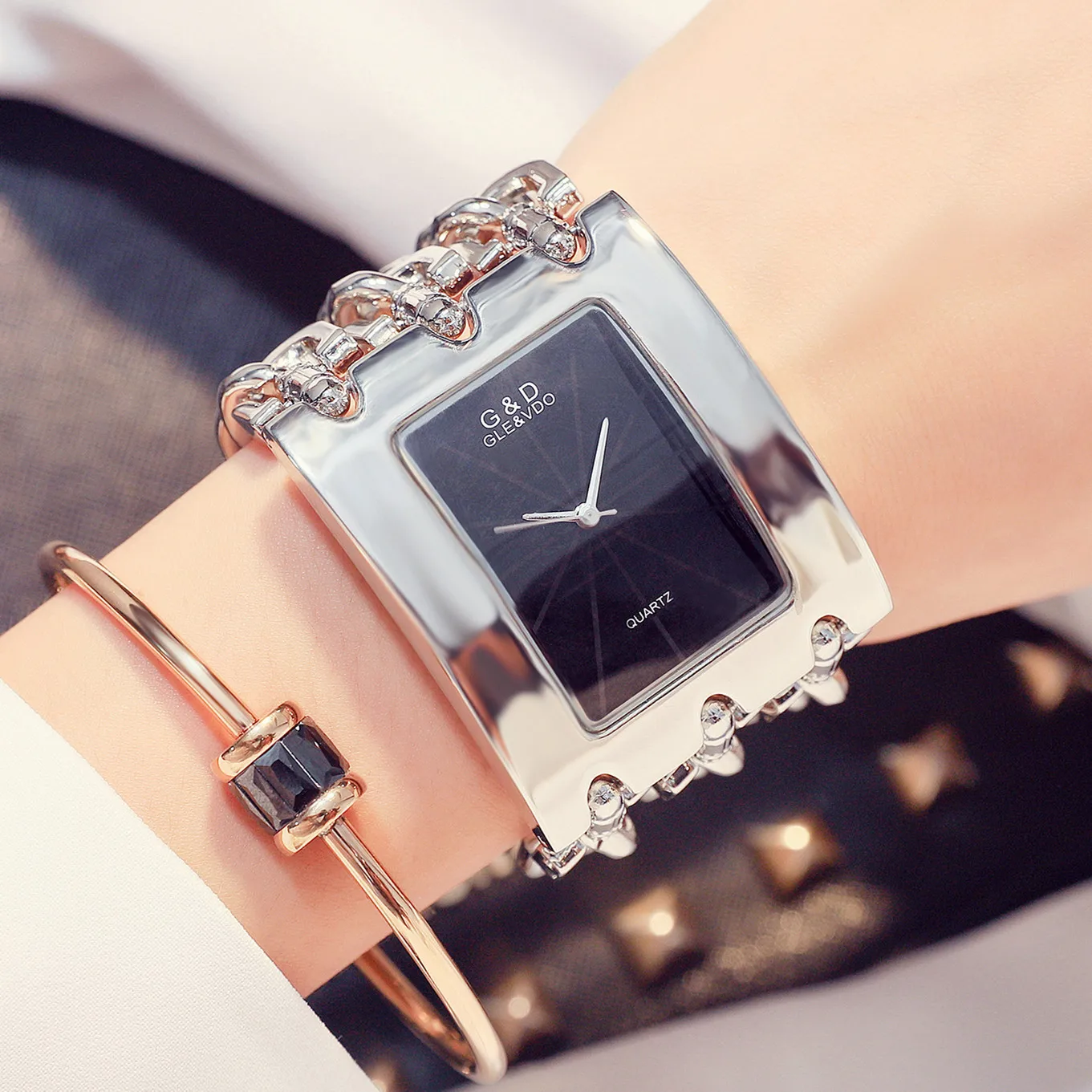 G& D женские наручные часы серебряные кварцевые часы Relogio Feminino Reloj Mujer женские часы лучший бренд роскошные часы подарок для женщин