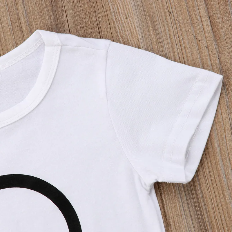 Милая Летняя Повседневная футболка с короткими рукавами и принтом для маленьких