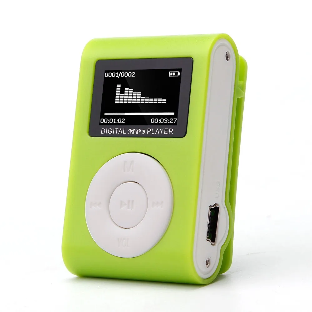 HEYF модный мини mp3 USB MP3 плеер с зажимом и ЖК экраном Поддержка 32 ГБ Micro SD TF кардслик