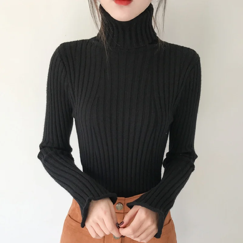 Женский тонкий свитер с воротом Хомут-fit basic style | Женская одежда