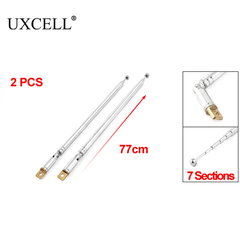 Телескопическая антенна UXCELL 2 шт. длина 77 см 7 секций вращающаяся антенна|antenna