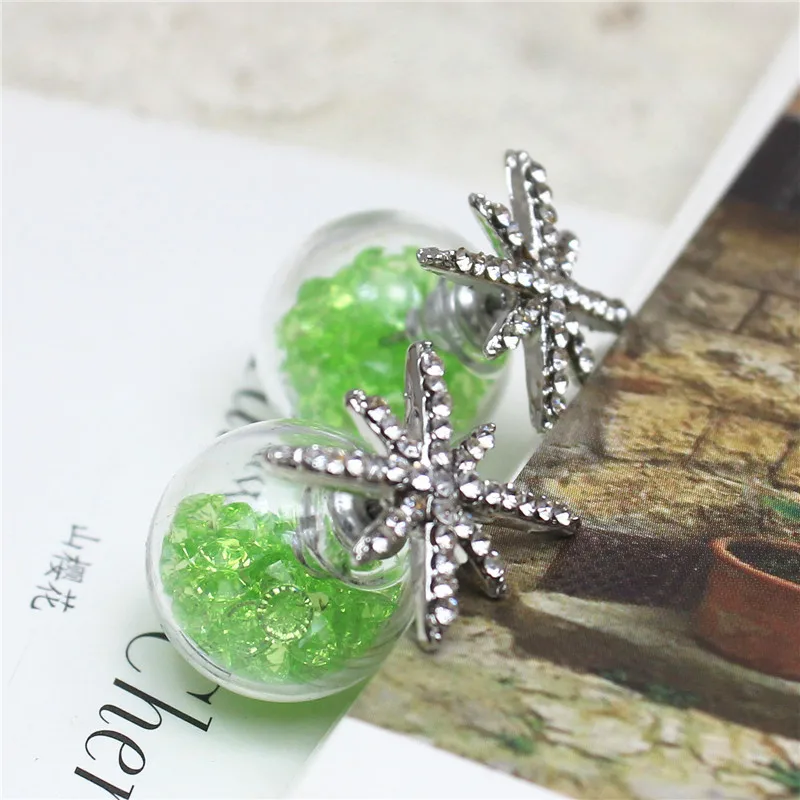 2016 дизайн одежды бренд звезды изделия двойной side18k золотой металл серьги стержня