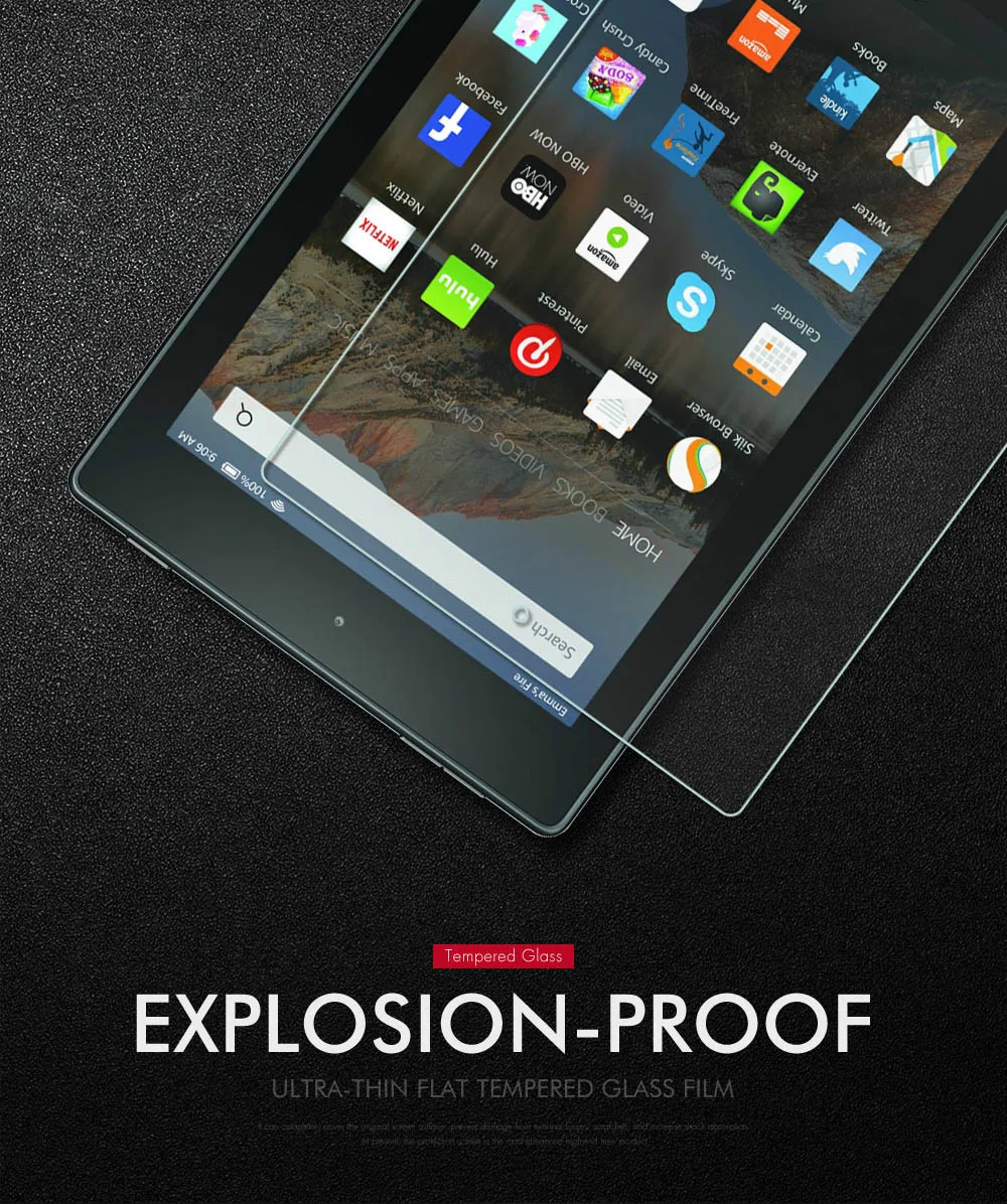 9 H Полный экран протектор для Amazon Fire HD 10(5-го/7-го поколения / релиз) планшет Закаленное стекло Защитная пленка