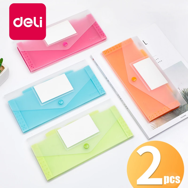 Deli 2 шт. A5 папка для файлов сумка органа расширяемые документы A6 кнопка хранения 4