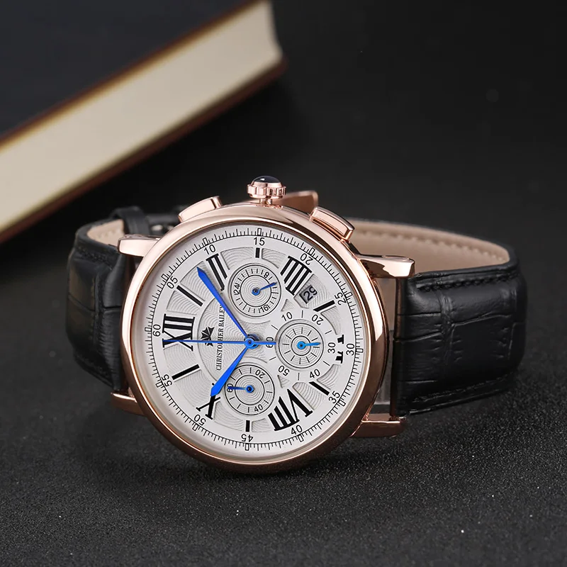 Кристофер Бейли Календарь Золотой Стали Классический Кожаный Ремешок Бизнес